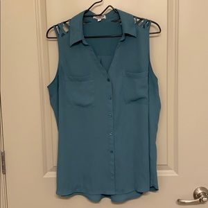 Blue Sleeveless Shirt